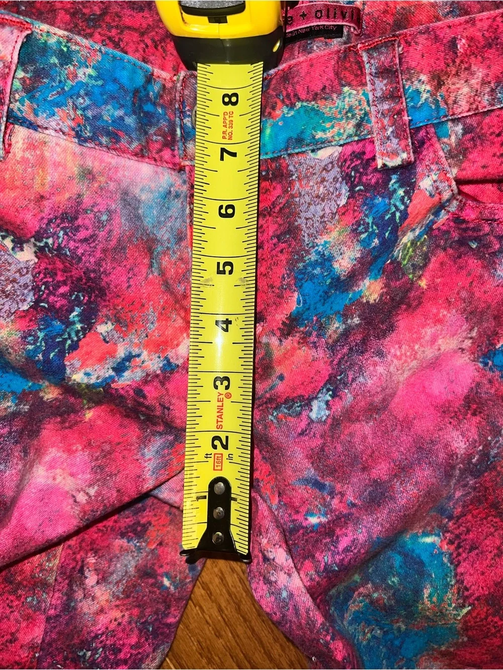 Alice + Olivia Abstract Watercolor Jeans Multicolor 11178-867